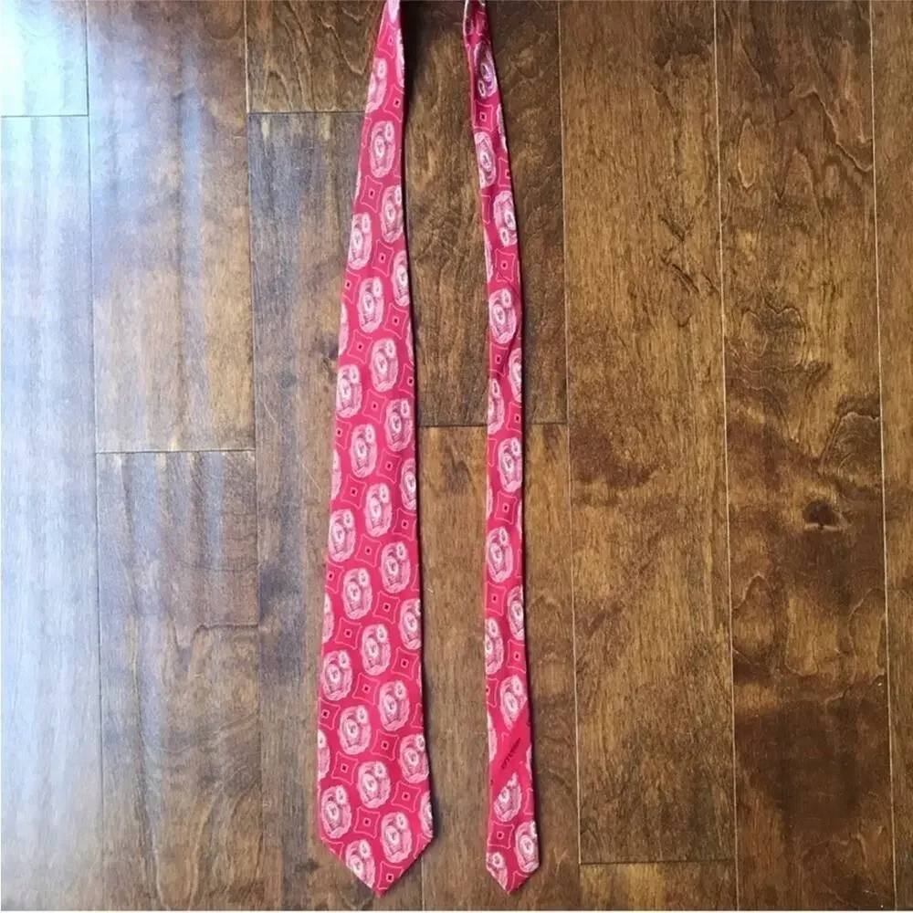 Vintage Erremio Tie, Red Abstract 100% Silk, Handmade in Italy